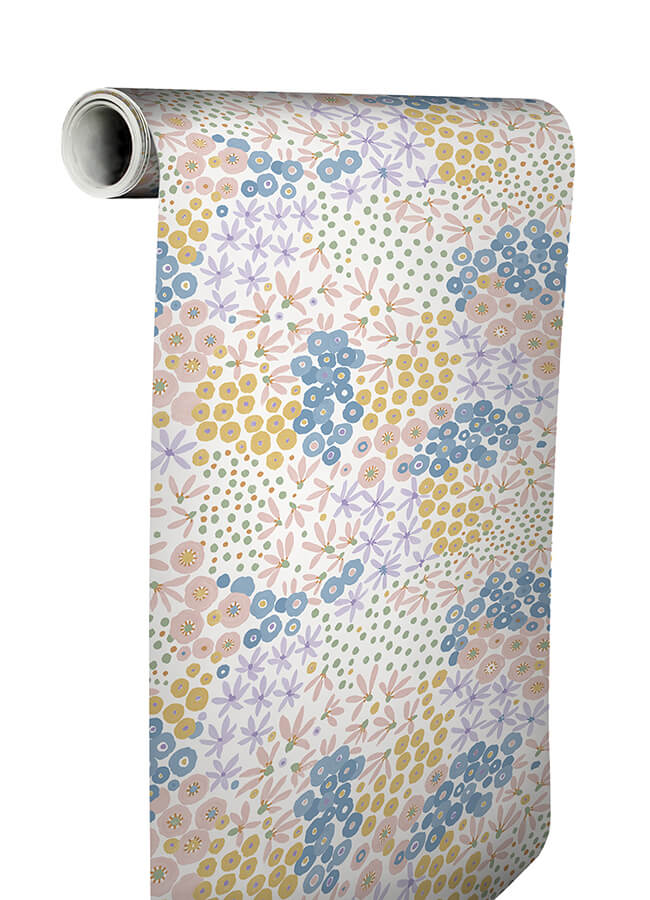 Floral Bunch Multi Bright Peel and Stick Wallpaper - York Wallcoverings - NUS4847 - York Wallcoverings Wallpaper