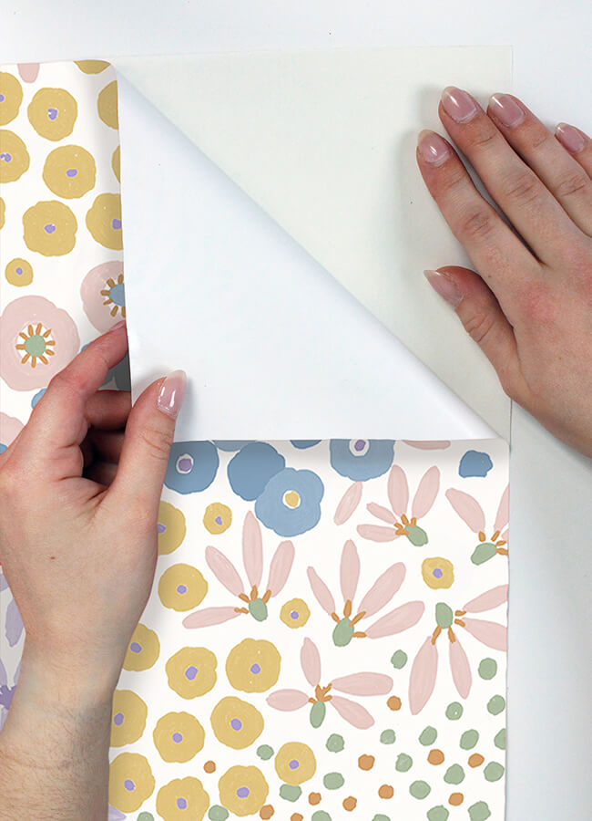 Floral Bunch Multi Bright Peel and Stick Wallpaper - York Wallcoverings - NUS4847 - York Wallcoverings Wallpaper