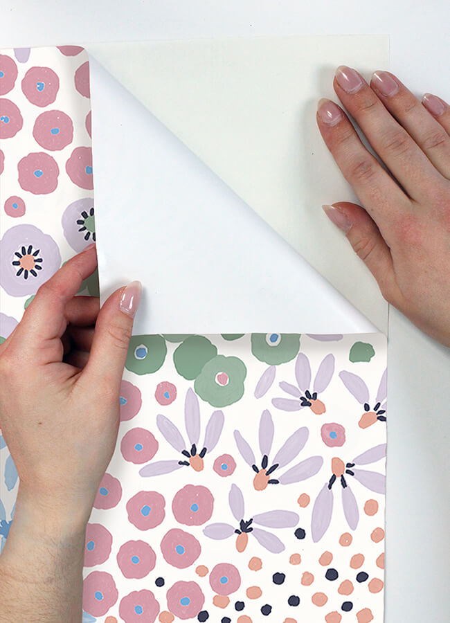 Floral Bunch Multi Cool Peel and Stick Wallpaper - York Wallcoverings - NUS4849 - York Wallcoverings Wallpaper