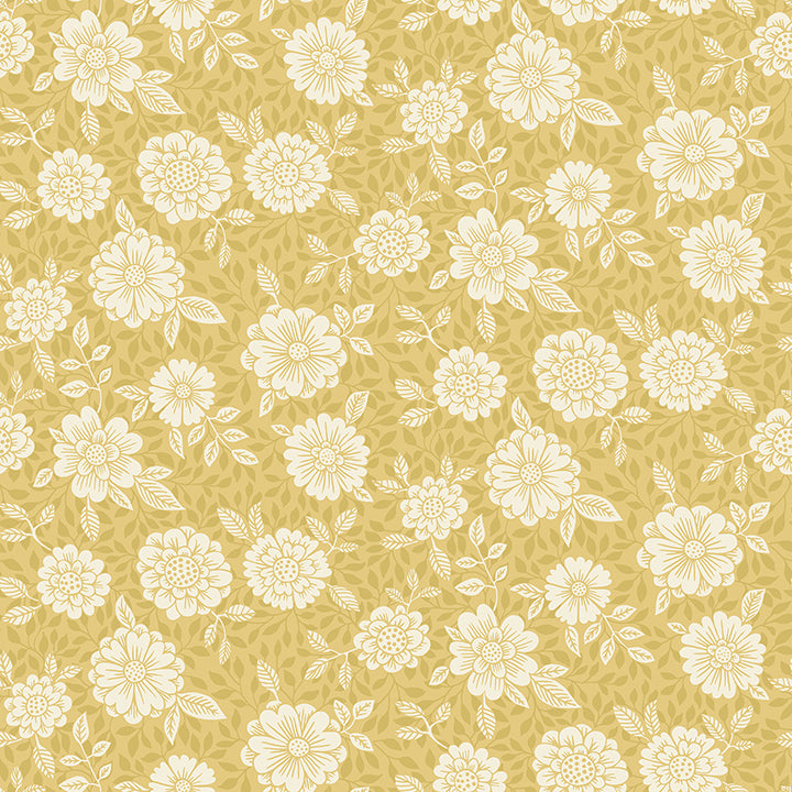 Picture of Lizette Mustard Charming Floral Wallpaper