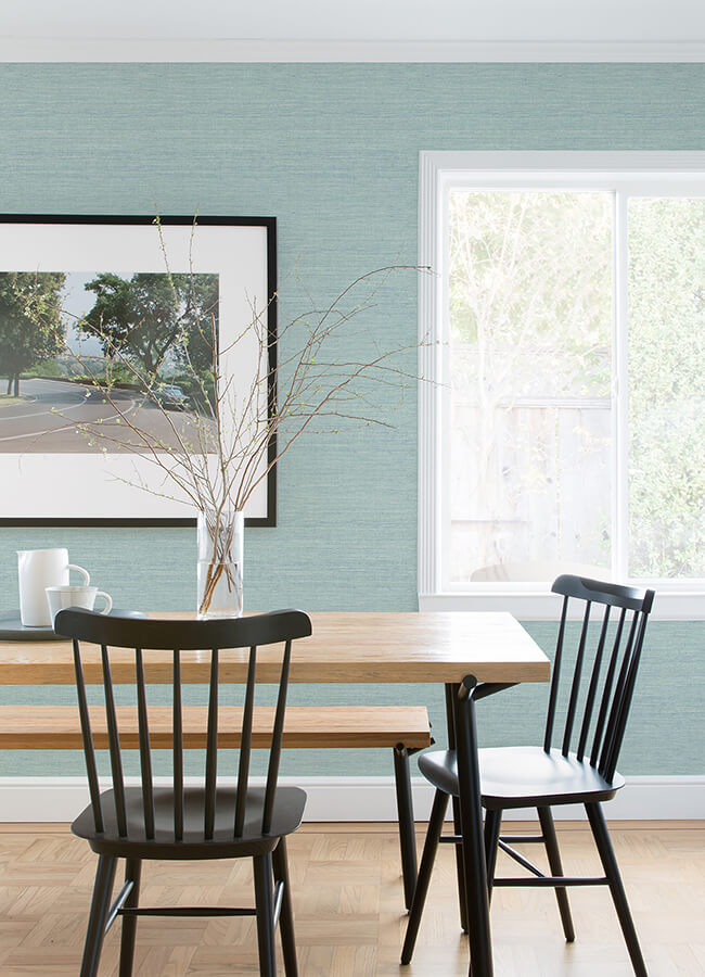 agave-aqua-faux-grasscloth-wallpaper-york-wallcoverings-4080-24282 - York Wallcoverings Wallpaper