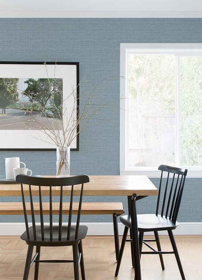 Agave Denim Faux Grasscloth Wallpaper - York Wallcoverings - 4080-26497 - York Wallcoverings Wallpaper