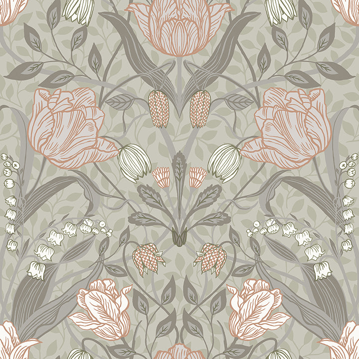 Picture of Filippa Grey Tulip Wallpaper