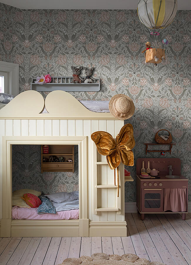 filippa-grey-tulip-wallpaper-york-wallcoverings-4080-44105 - York Wallcoverings Wallpaper