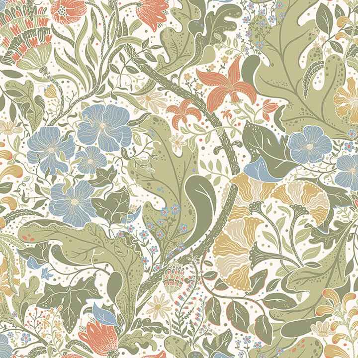 Elise Cream Nouveau Gardens Wallpaper - York Wallcoverings - 4080-83101 - York Wallcoverings Wallpaper