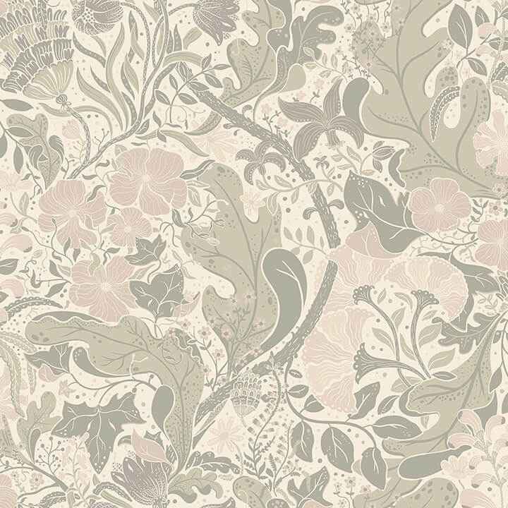 Elise Light Grey Nouveau Gardens Wallpaper - York Wallcoverings - 4080-83105 - York Wallcoverings Wallpaper