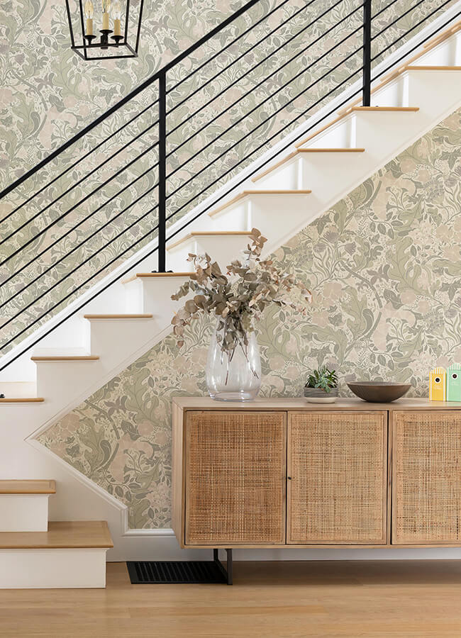 elise-light-grey-nouveau-gardens-wallpaper-york-wallcoverings-4080-83105 - York Wallcoverings Wallpaper