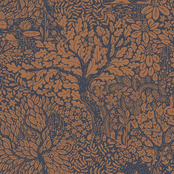 Olle Orange Forest Sanctuary Wallpaper - York Wallcoverings - 4080-83106