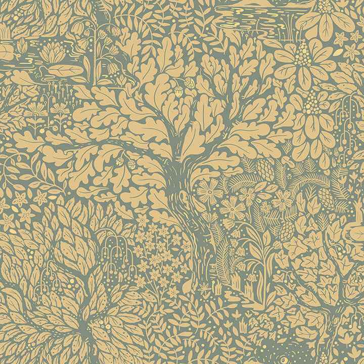 Olle Light Yellow Forest Sanctuary Wallpaper - York Wallcoverings - 4080-83107 - York Wallcoverings Wallpaper