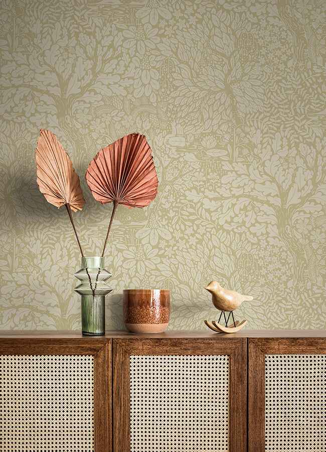 Olle Sage Forest Sanctuary Wallpaper - York Wallcoverings - 4080-83108 - York Wallcoverings Wallpaper
