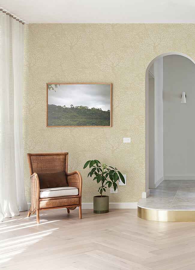 Olle Neutral Forest Sanctuary Wallpaper - York Wallcoverings - 4080-83109 - York Wallcoverings Wallpaper