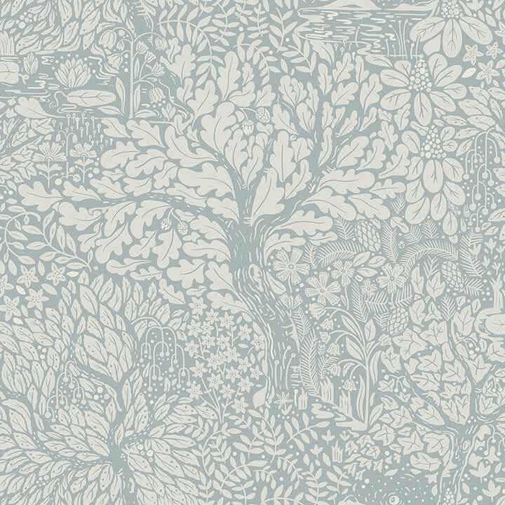 Olle Light Blue Forest Sanctuary Wallpaper - York Wallcoverings - 4080-83112 - York Wallcoverings Wallpaper