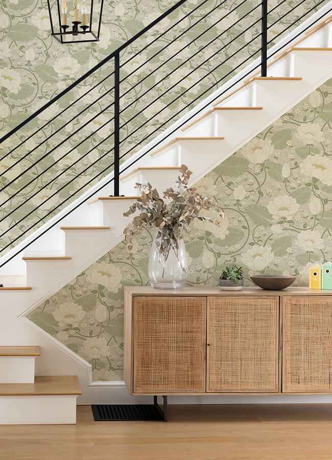 Eva Light Grey Lotus Dreams Wallpaper - York Wallcoverings - 4080-83124 - York Wallcoverings Wallpaper