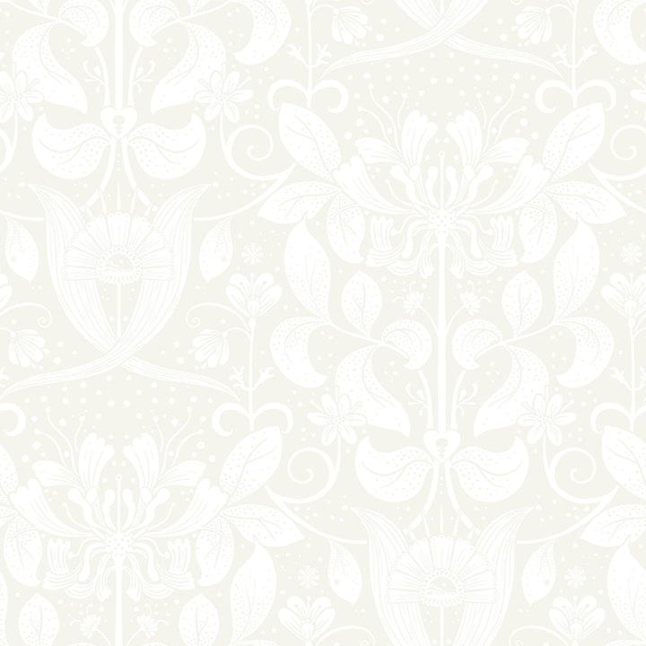 Picture of Berit Bone Floral Crest Wallpaper