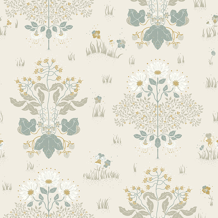 Picture of Elda Light Blue Delicate Daisies Wallpaper