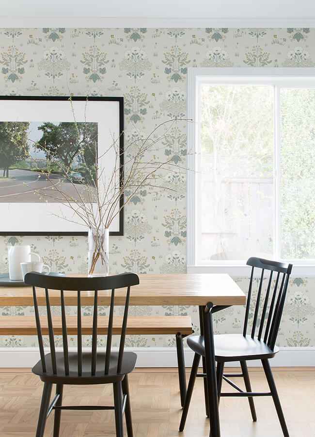 Elda Light Blue Delicate Daisies Wallpaper - York Wallcoverings - 4080-83131 - York Wallcoverings Wallpaper