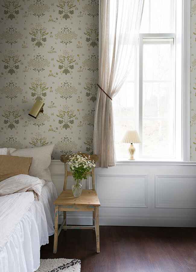Elda Olive Delicate Daisies Wallpaper - York Wallcoverings - 4080-83133 - York Wallcoverings Wallpaper