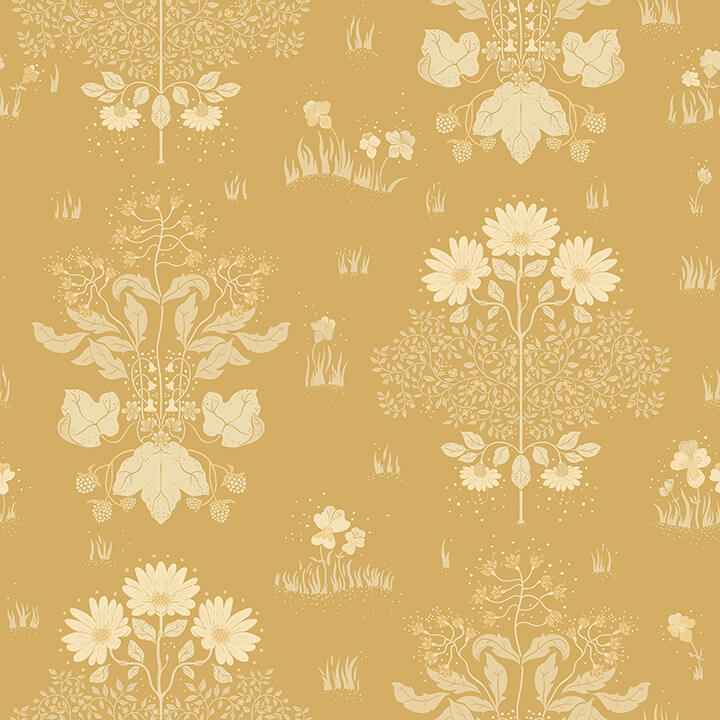 Elda Gold Delicate Daisies Wallpaper - York Wallcoverings - 4080-83135 - York Wallcoverings Wallpaper