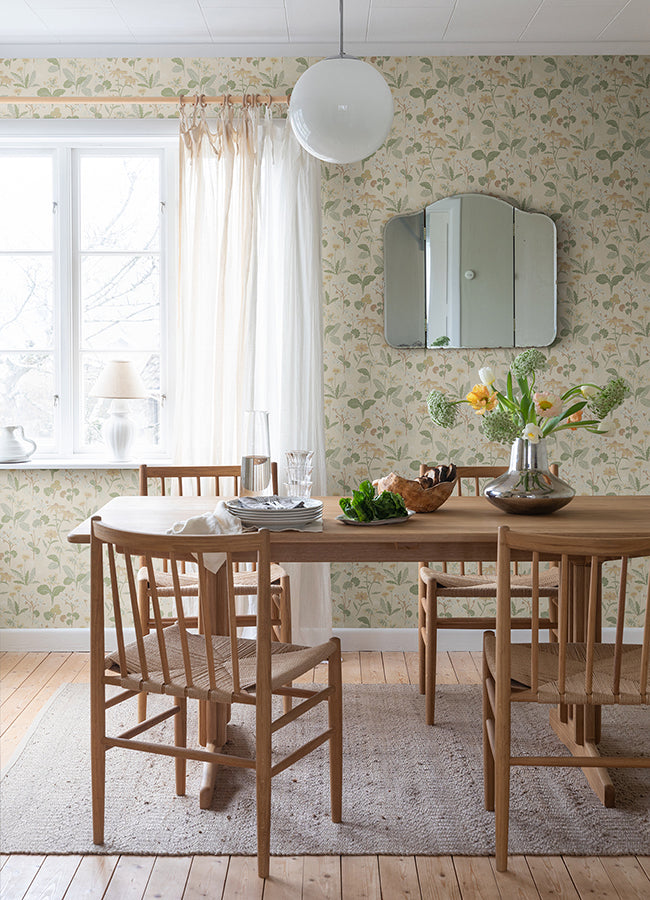 Magdalena Light Yellow Dandelion Wallpaper  | Brewster Wallcovering - The WorkRm