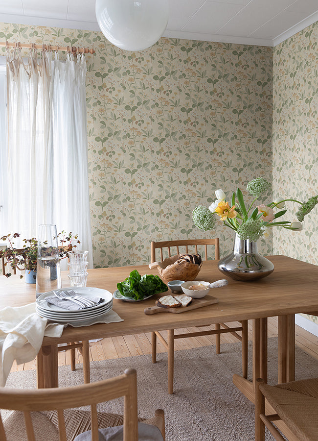 Magdalena Light Yellow Dandelion Wallpaper  | Brewster Wallcovering - The WorkRm