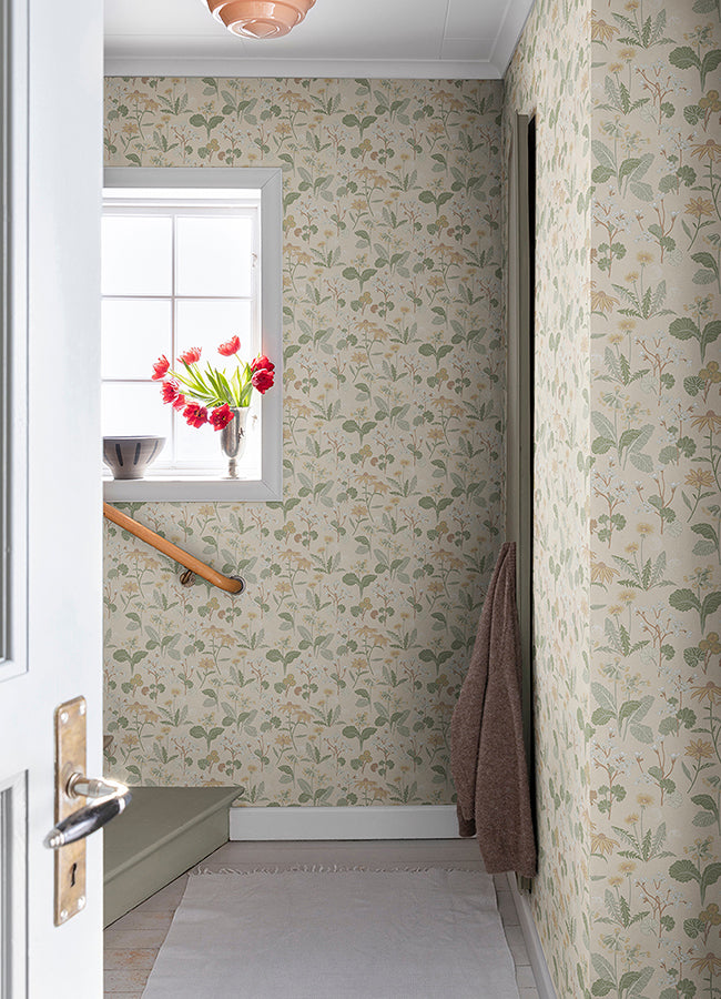 Magdalena Light Yellow Dandelion Wallpaper  | Brewster Wallcovering - The WorkRm