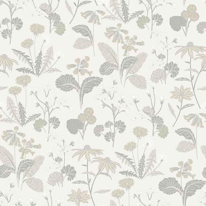 Magdalena Light Grey Dandelion Wallpaper - York Wallcoverings - 4080-92136 - York Wallcoverings Wallpaper