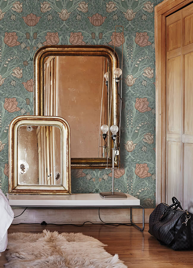 fillippa-sage-tulip-wallpaper-york-wallcoverings-4080-33010 - York Wallcoverings Wallpaper