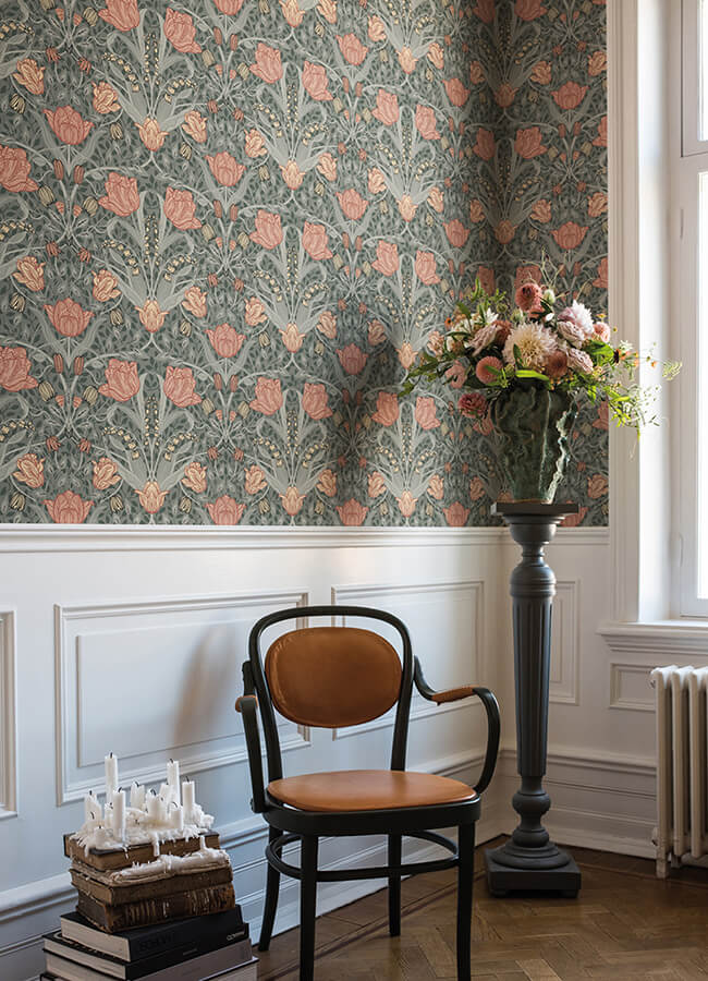 fillippa-sage-tulip-wallpaper-york-wallcoverings-4080-33010 - York Wallcoverings Wallpaper