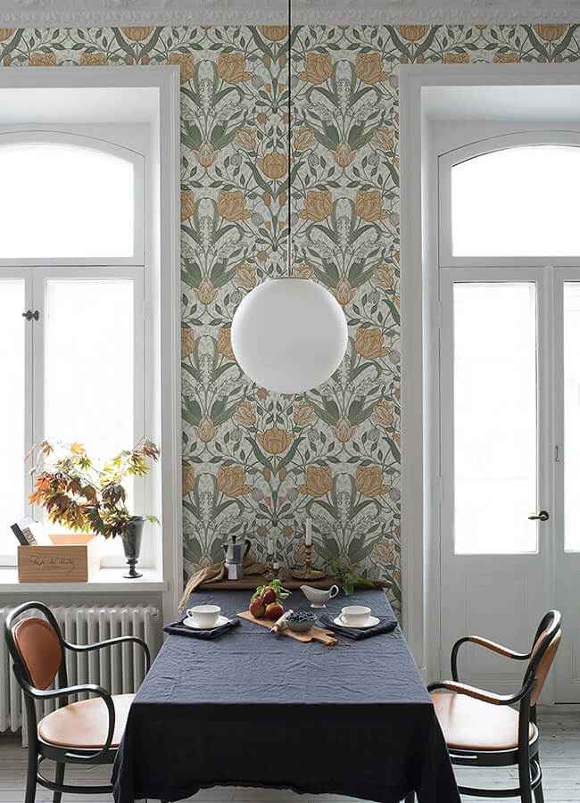 Fillippa Green Tulip Wallpaper - York Wallcoverings - 4080-33006 - York Wallcoverings Wallpaper