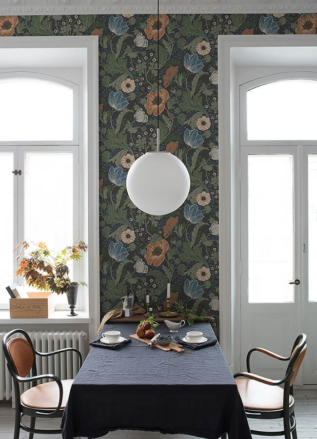 anemone-multicolor-floral-wallpaper-york-wallcoverings-4080-33003 - York Wallcoverings Wallpaper