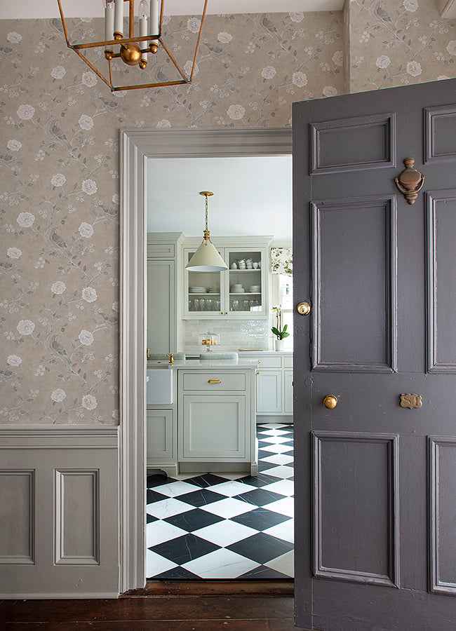 Wellesley Taupe Chinoiserie Wallpaper - York Wallcoverings - AST4969 - York Wallcoverings Wallpaper