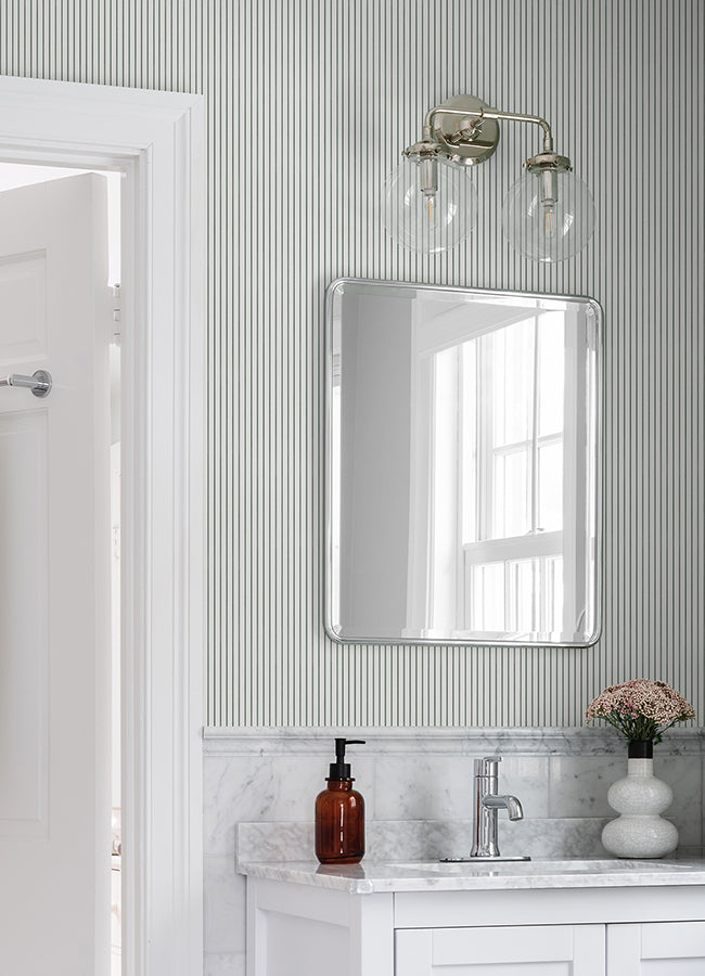 Oliver Green Simple Stripe Wallpaper By Erin Gates - Brewster Wallcovering