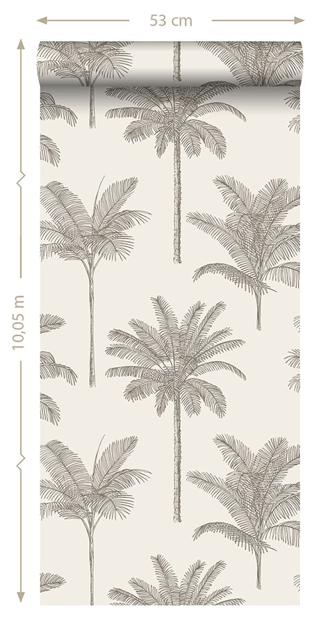 Taj Beige Palm Trees Wallpaper  | Brewster Wallcovering - The WorkRm