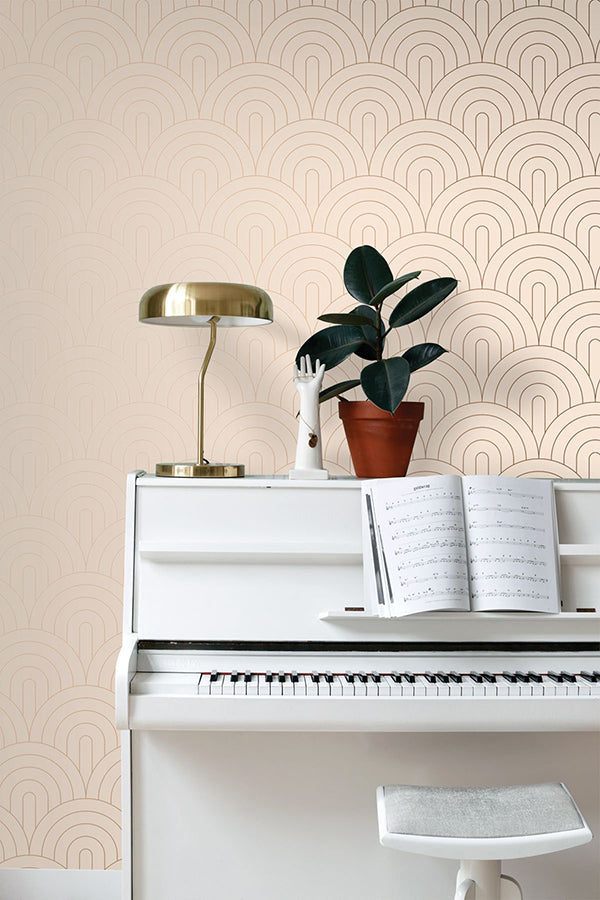 Lalique Pink Art Deco Motif Wallpaper  | Brewster Wallcovering - The WorkRm