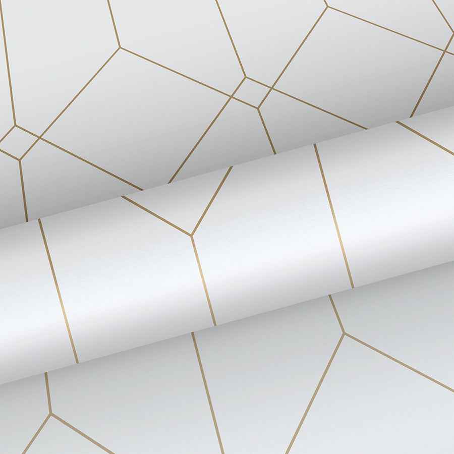 Trilliant White Art Deco Motif Wallpaper - York Wallcoverings - DD139223 - York Wallcoverings Wallpaper