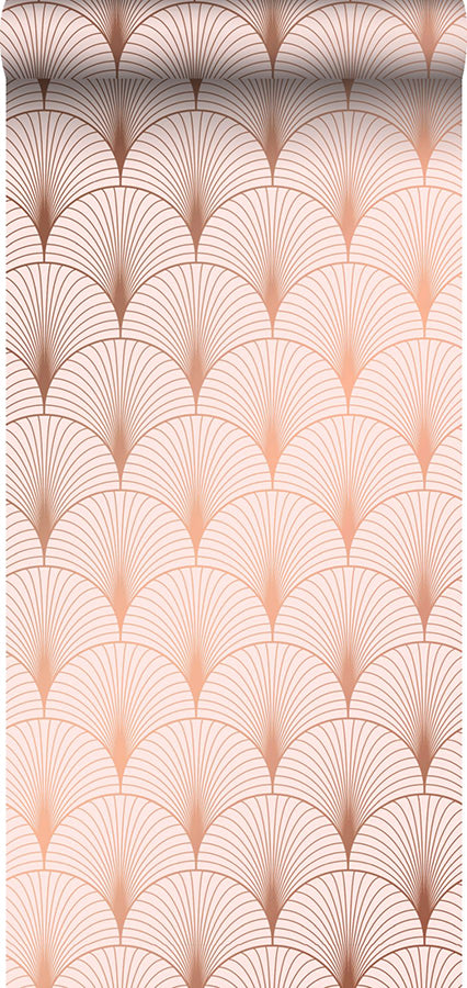 Lempicka Pink Art Deco Motif Wallpaper - Brewster Wallcovering