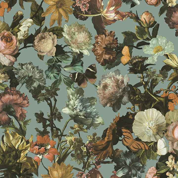 Zarinda Light Blue Flowers Wallpaper - York Wallcoverings - DD139292