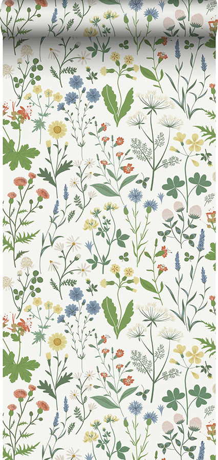 Fiore Green Wildflowers Wallpaper  | Brewster Wallcovering - The WorkRm