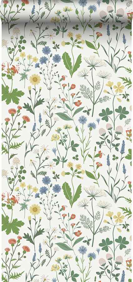 Fiore Green Wildflowers Wallpaper - York Wallcoverings - DD139390 - York Wallcoverings Wallpaper
