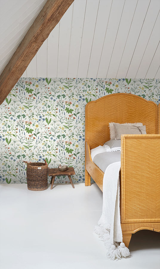 Fiore Green Wildflowers Wallpaper  | Brewster Wallcovering - The WorkRm