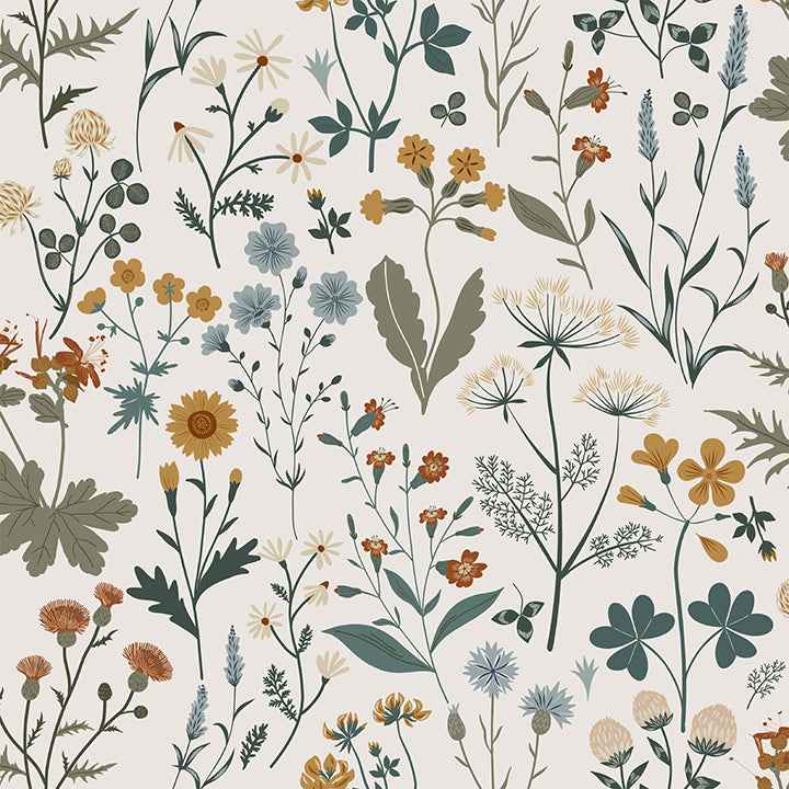 Fiore Blue Wildflowers Wallpaper - York Wallcoverings - DD139391 - York Wallcoverings Wallpaper