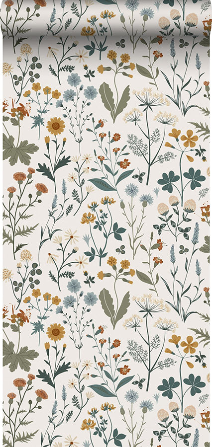 Fiore Blue Wildflowers Wallpaper  | Brewster Wallcovering - The WorkRm