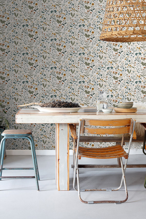 fiore-blue-wildflowers-wallpaper-york-wallcoverings-dd139391 - York Wallcoverings Wallpaper