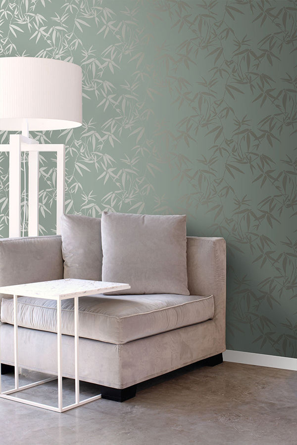 Guadua Green Bamboo Leaves Wallpaper - Brewster Wallcovering