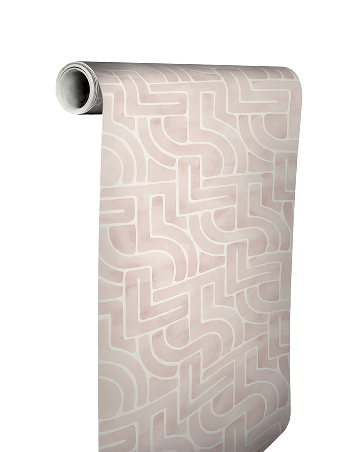 Blush Blythe Peel and Stick Wallpaper  | Brewster Wallcovering