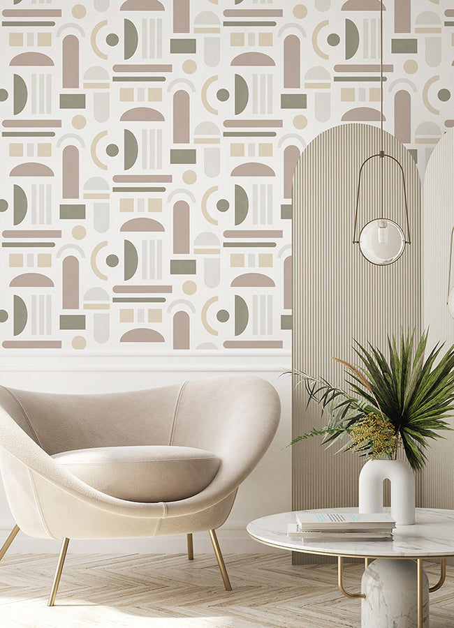 Terracotta Wiles Peel and Stick Wallpaper - Brewster Wallcovering