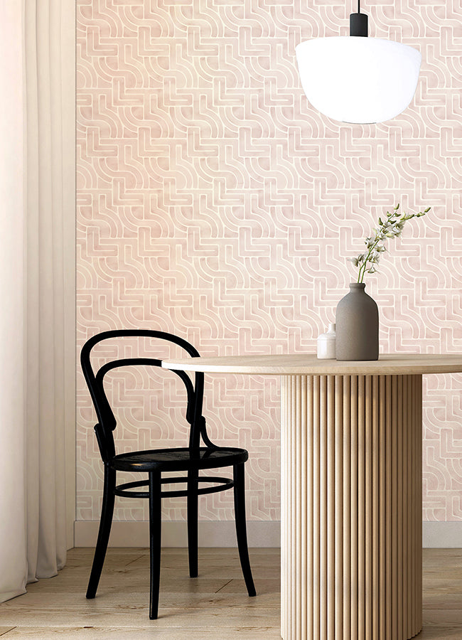 Blush Blythe Peel and Stick Wallpaper  | Brewster Wallcovering