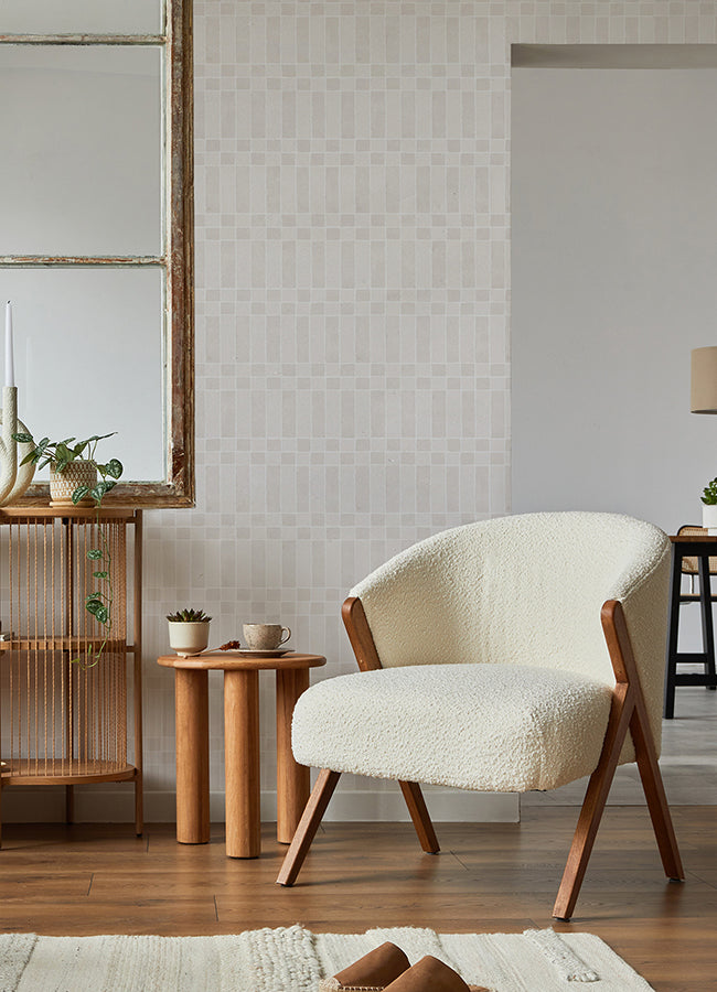 Cream Alix Peel and Stick Wallpaper - Brewster Wallcovering