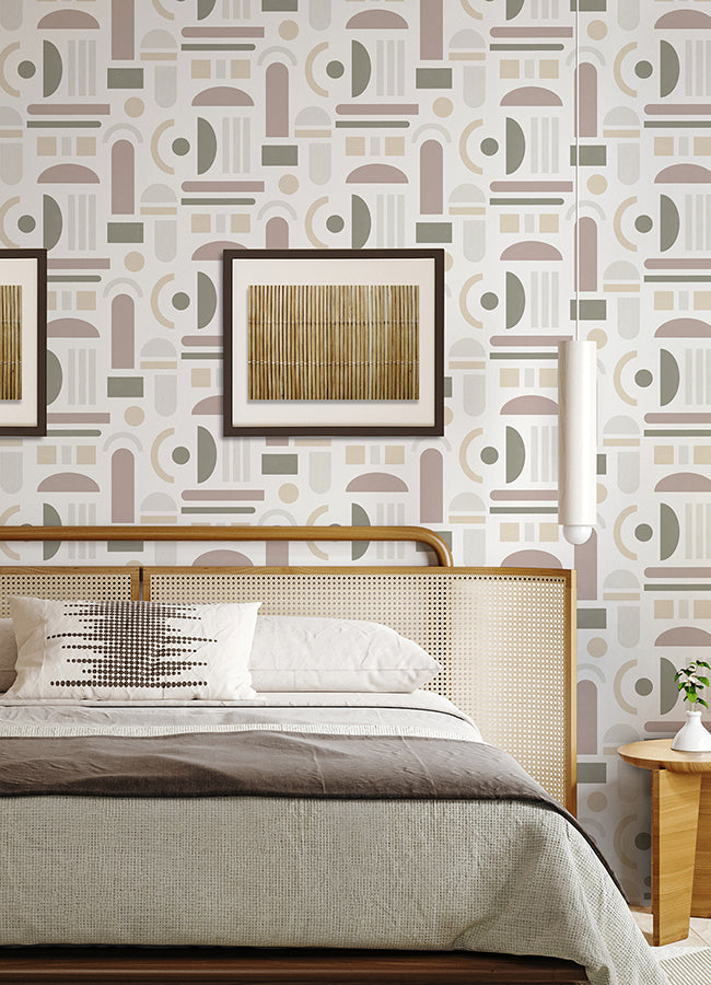 Terracotta Wiles Peel and Stick Wallpaper - Brewster Wallcovering