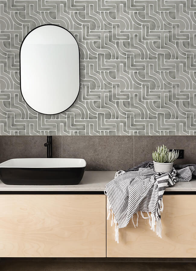 Grey Blythe Peel & Stick Wallpaper - York Wallcoverings - NUS4936 - York Wallcoverings Wallpaper